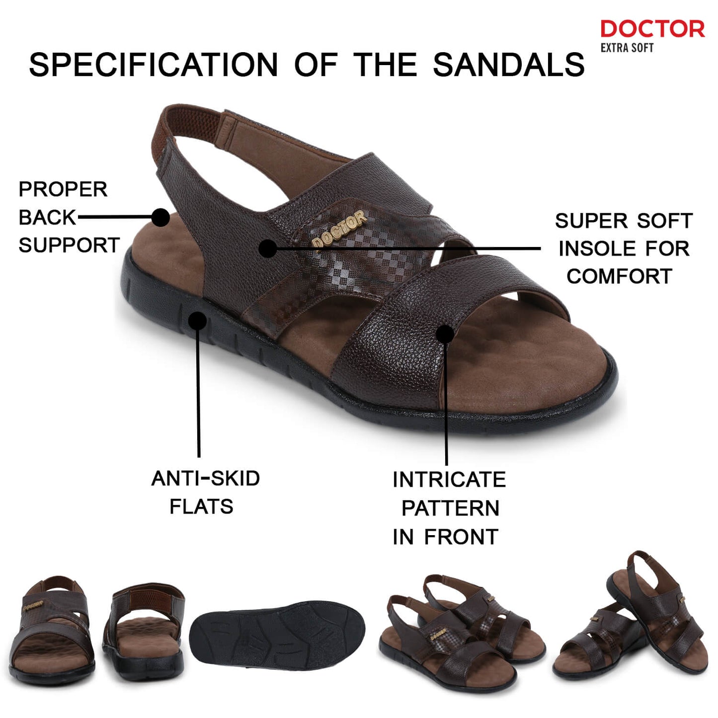 Doctor Extra Soft L-7, Orthopedic Diabetic Durable Footwear Daily Use Casual Wear Stylish Chappal/Sandals for Men's-Gents-Boy's