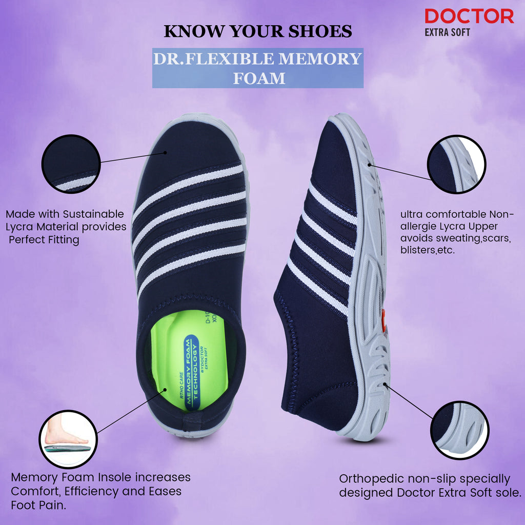 DOCTOR EXTRA SOFT D-1002 Memory Foam Women's Shoes for Walking Gym Training,Casual,  Sports,Slip-On, Lightweight Lace up Athletics Slipon Running Sneaker for Ladies and Girls