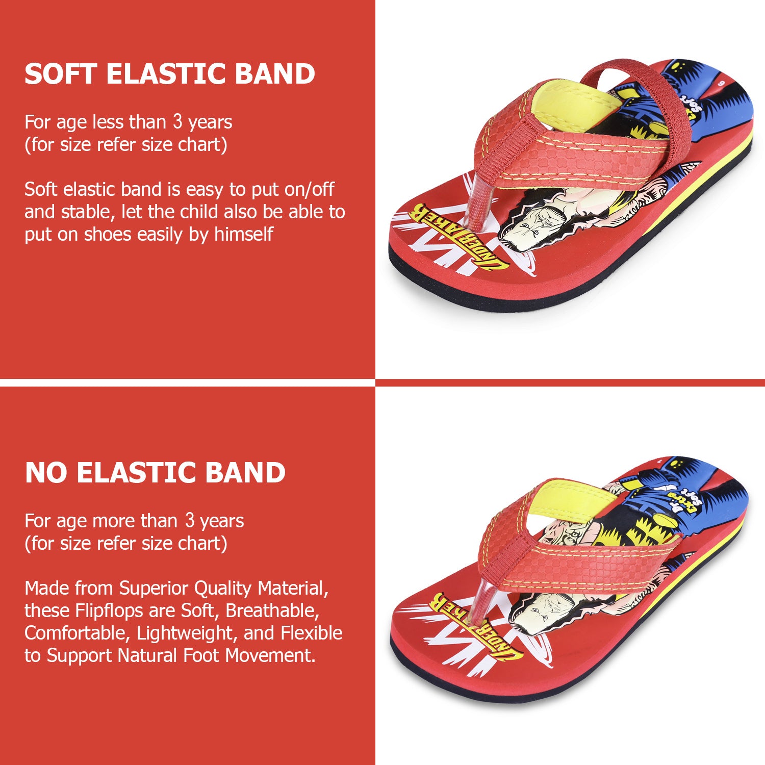 DOCTOR EXTRA SOFT Unisex-Child Kids Flip-Flop (Undertaker Print) Soft Comfortable Indoor & Outdoor Slippers Stylish Non-Slip Slide Home Casual Cool Cartoon Cute House Chappals For Boys & Girls