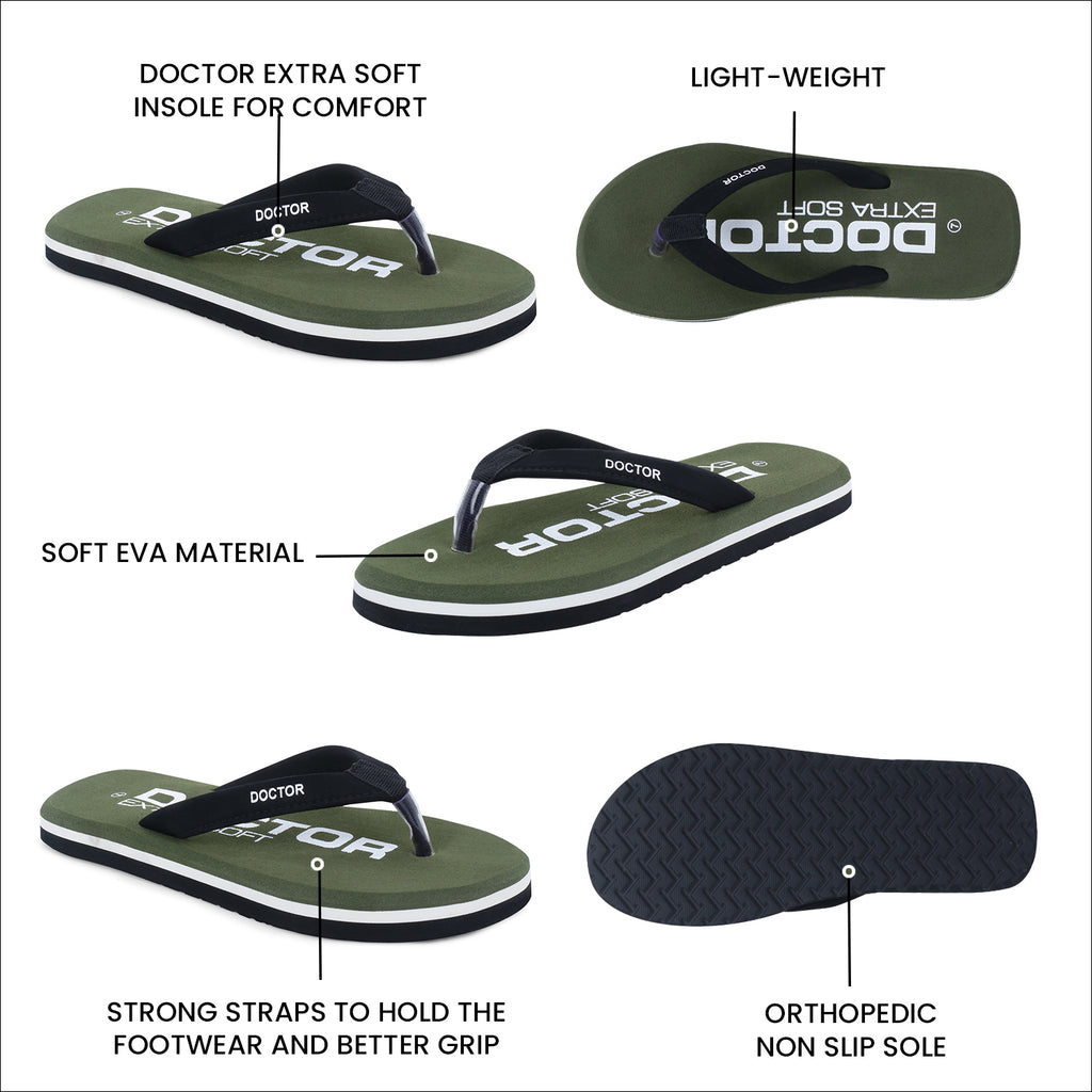 DOCTOR EXTRA SOFT D-27 House Slipper for Men's Ortho Care Ideal For Cracked Heels & Blistered Feet Having Soft Insole