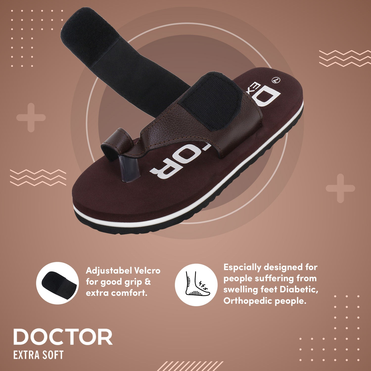 DOCTOR EXTRA SOFT D-26 One Toe Slippers for Men Ortho Care Orthopaedic Diabetic Dr Stylish House Flip-Flop & Thump Ring Slip on for Gents-Boys