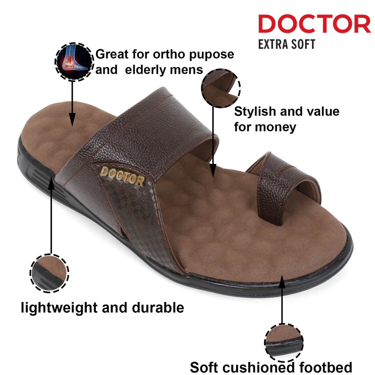 Doctor Extra Soft L-4, Anti Skid With Cushioned Footbed Skin Friendly Chappal/Sandals for Men-Gents-Boys