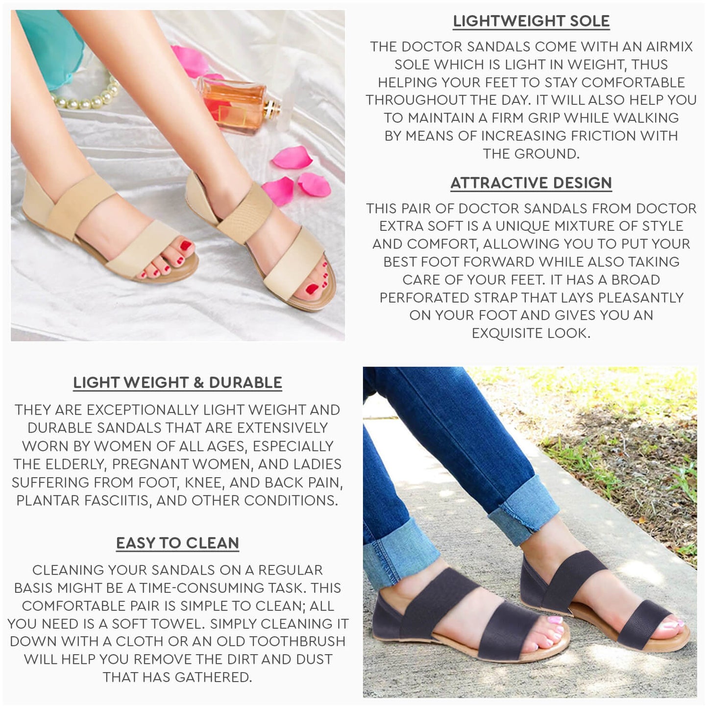 DOCTOR EXTRA SOFT Women's Sandals ART-536 Orthopaedic & Diabetic Stylish Comfortable Footwear