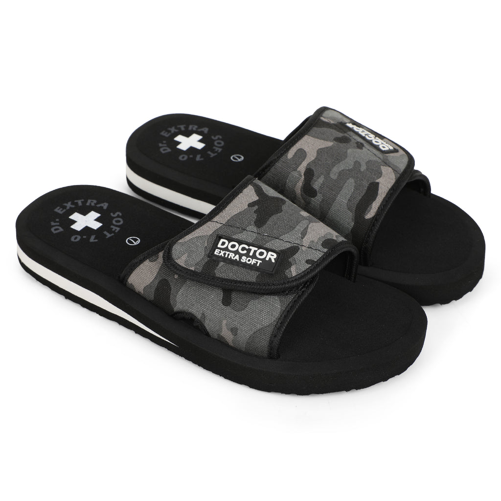 DOCTOR EXTRA SOFT D-53 Men's Slider Slippers — Orthopedic & Camo