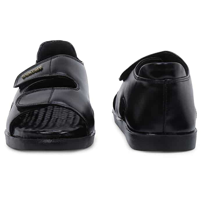 Doctor Extra Soft L-10 Diabetic Comfortable Dr Sole Footwear Latest Black Cushioned Adjustable Strap Sandals for Men's-Gents-Boy's