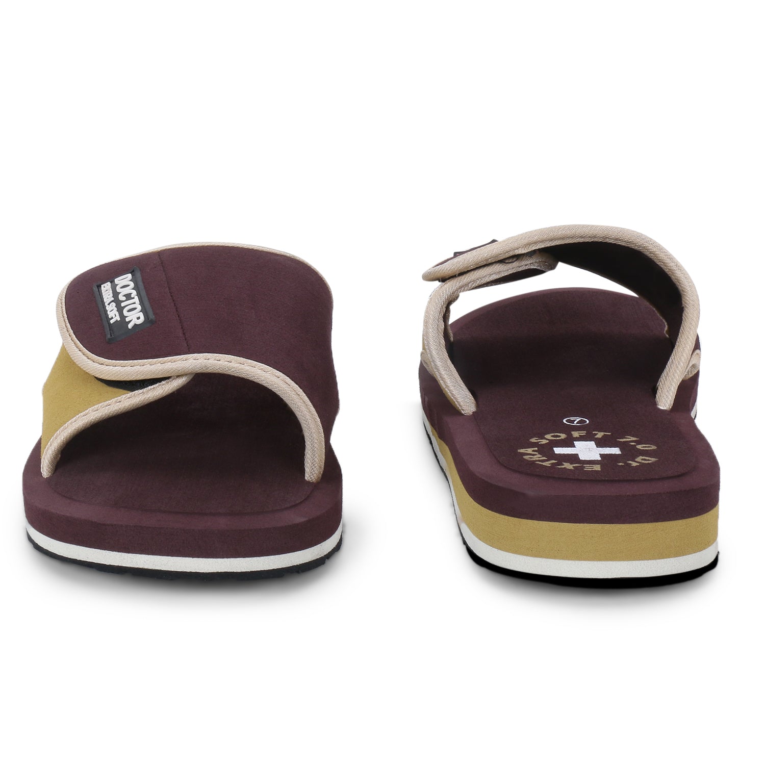 DOCTOR EXTRA SOFT D-51 Men's Velcro Adjustable Straps Super Comfort Dr Sliders Flipflops and House Slippers for Gent's & Boy's