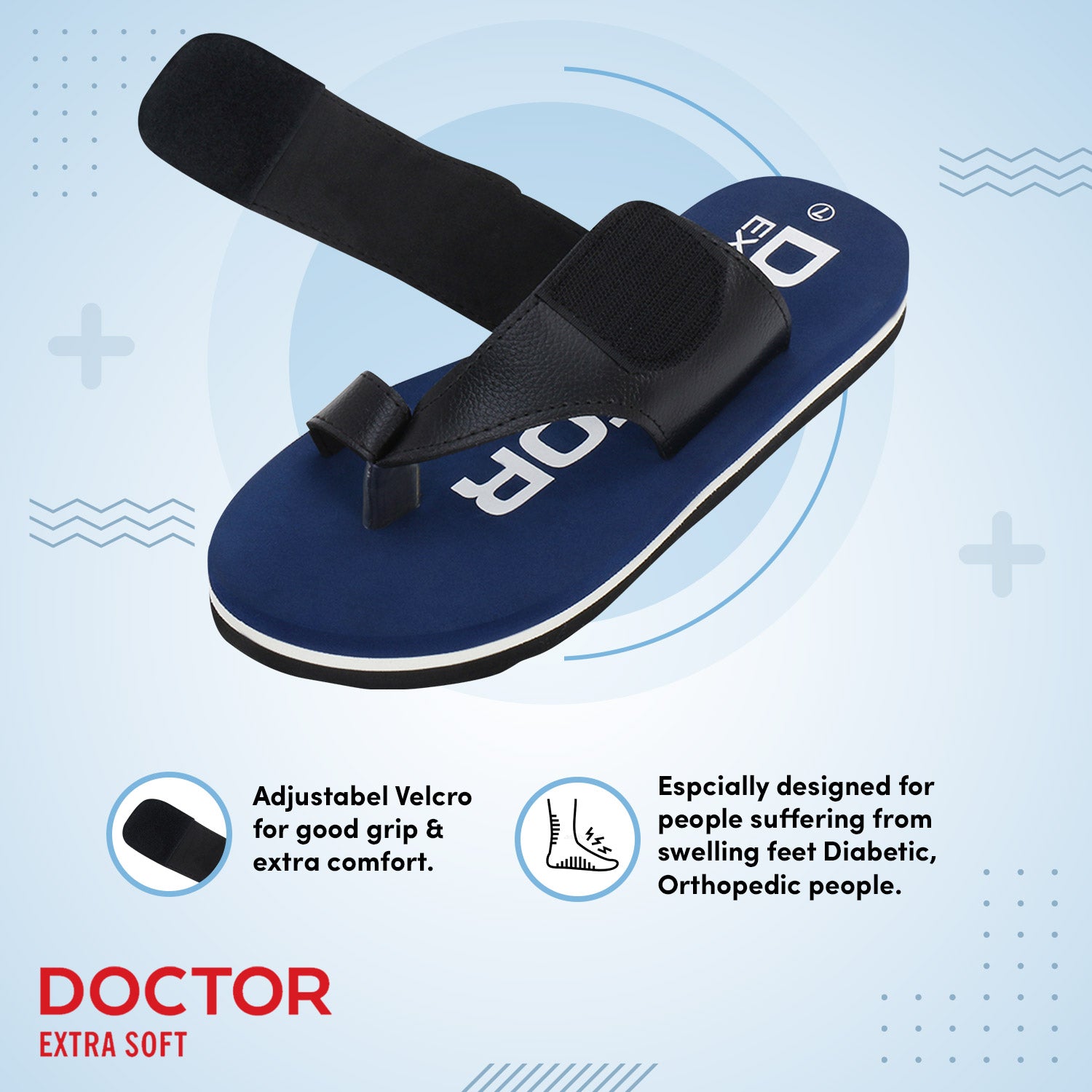 DOCTOR EXTRA SOFT D-26 One Toe Slippers for Men Ortho Care Orthopaedic Diabetic Dr Stylish House Flip-Flop & Thump Ring Slip on for Gents-Boys