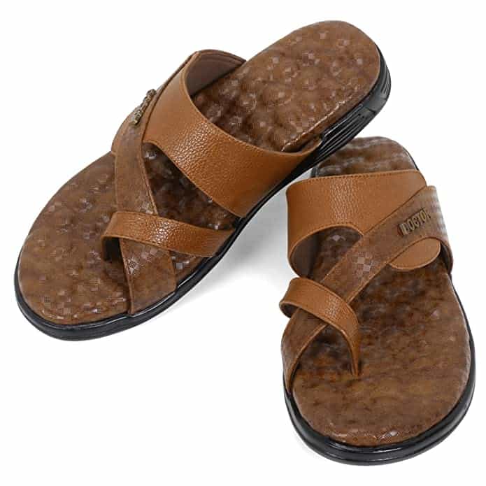 Doctor Extra Soft L-2 Cushioned One Toe Ring Thump Cross Strap Chappal-Sandals-Slippers for Men's-Gents-Boy's