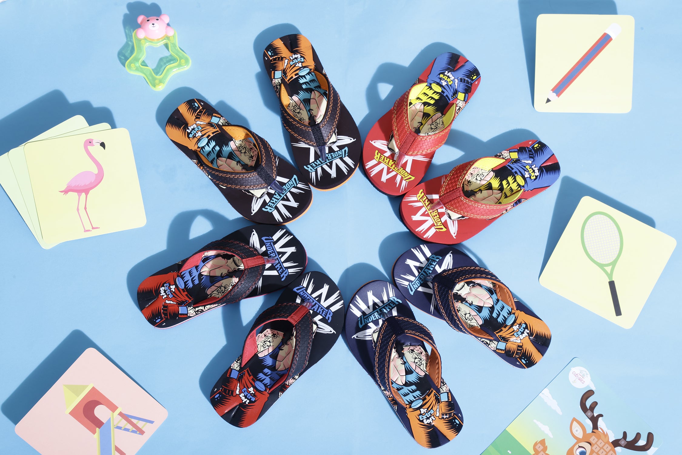 DOCTOR EXTRA SOFT Unisex-Child Kids Flip-Flop (Undertaker Print) Soft Comfortable Indoor & Outdoor Slippers Stylish Non-Slip Slide Home Casual Cool Cartoon Cute House Chappals For Boys & Girls