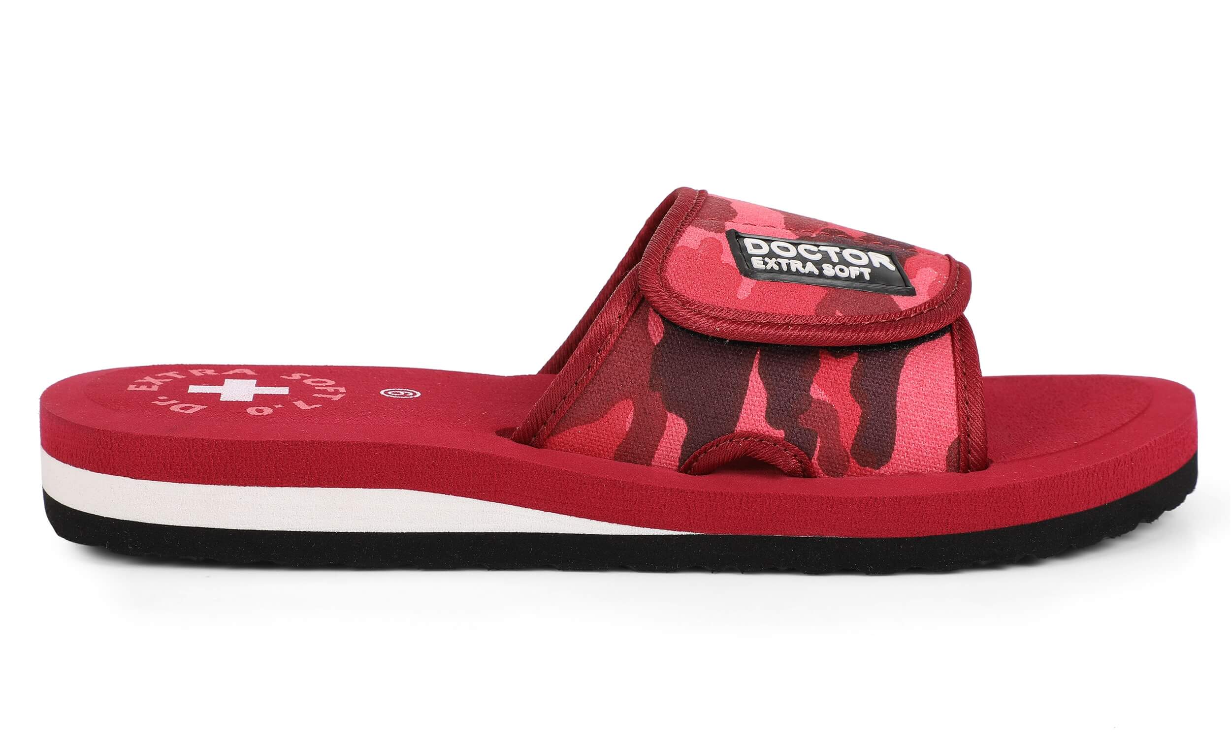 DOCTOR EXTRA SOFT D-54 Women's Camo Slippers Comfortable For Pregnancy Swelling With Adjustable Velcro Straps Camouflaged Sliders