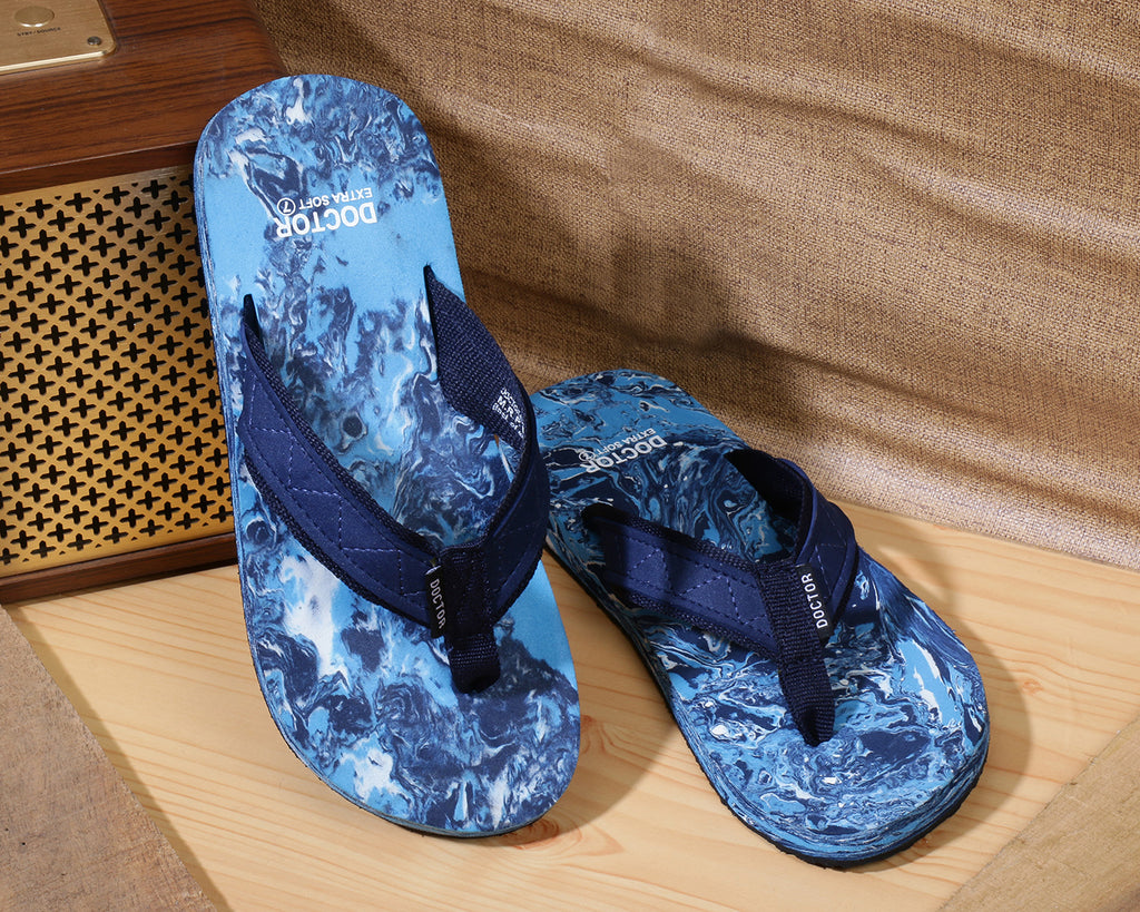 Doctor Extra Soft D-29 Men's Wood Anti Skid Flip flop/ Rubber Slippers, Colorful & Attractive House Sliders