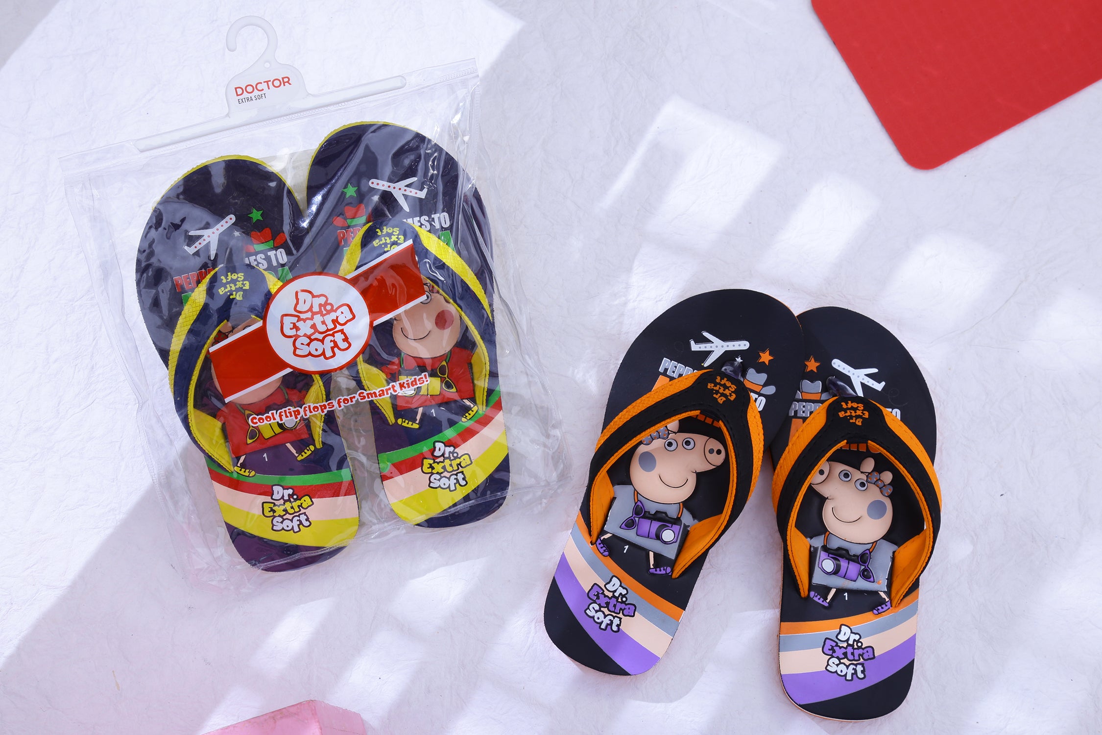 DOCTOR EXTRA SOFT Unisex-Child Kids Flip-Flop (Peppa Print) Soft Comfortable Indoor & Outdoor Slippers Stylish Non-Slip Slide Home Casual Cool Cartoon Cute House Chappals For Boys & Girls