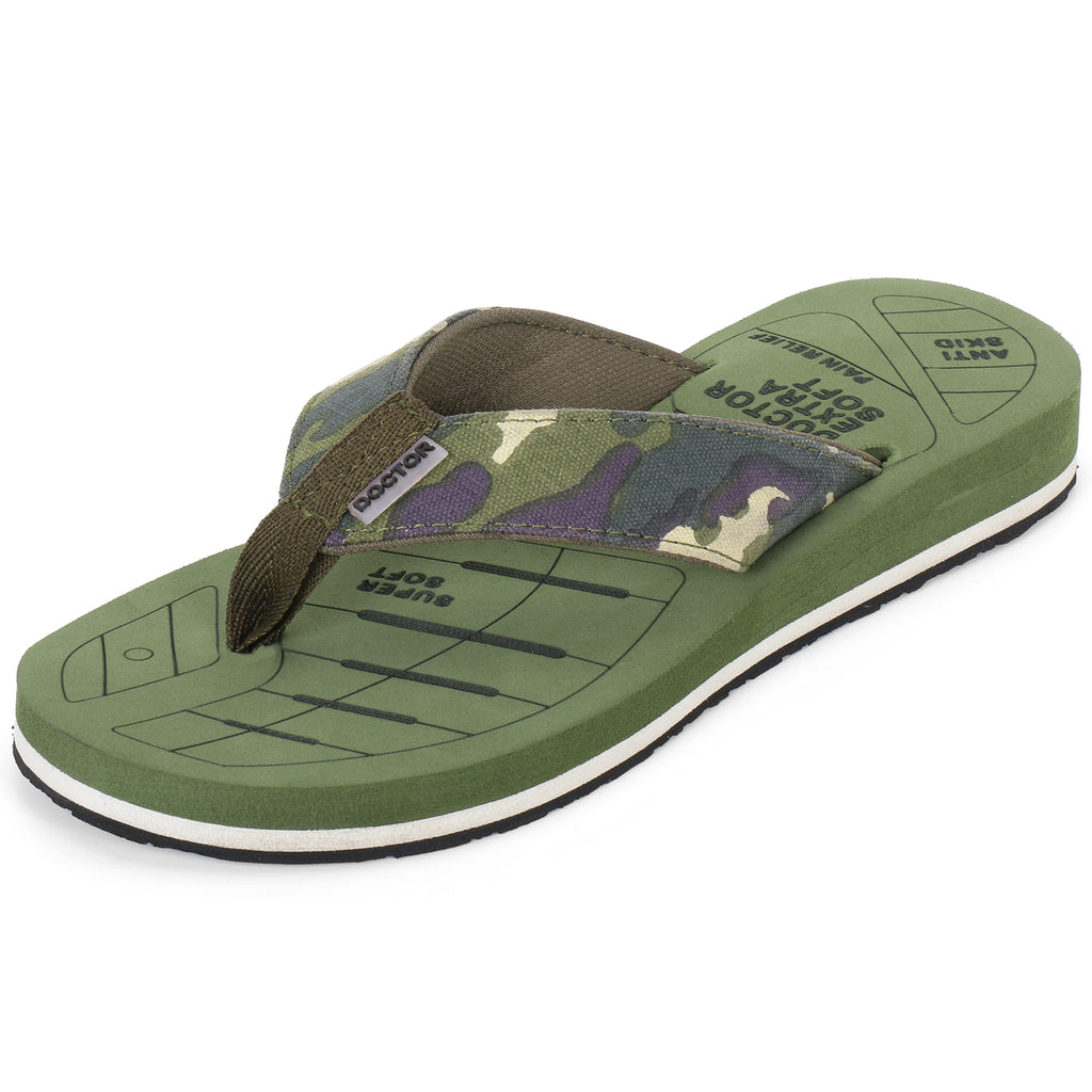 DOCTOR EXTRA SOFT D-55 Men's Flip Flops — Orthopedic & Camo