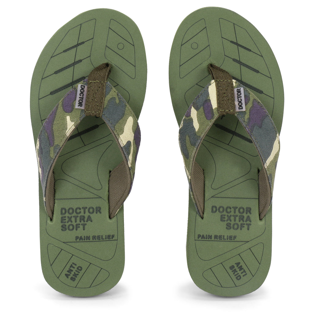 DOCTOR EXTRA SOFT D-55 Men's Flip Flops — Orthopedic & Camo