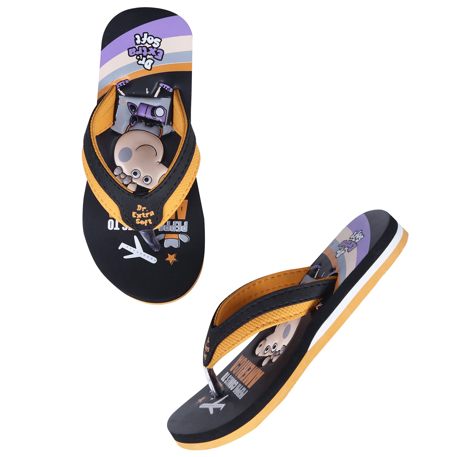 DOCTOR EXTRA SOFT Unisex-Child Kids Flip-Flop (Peppa Print) Soft Comfortable Indoor & Outdoor Slippers Stylish Non-Slip Slide Home Casual Cool Cartoon Cute House Chappals For Boys & Girls