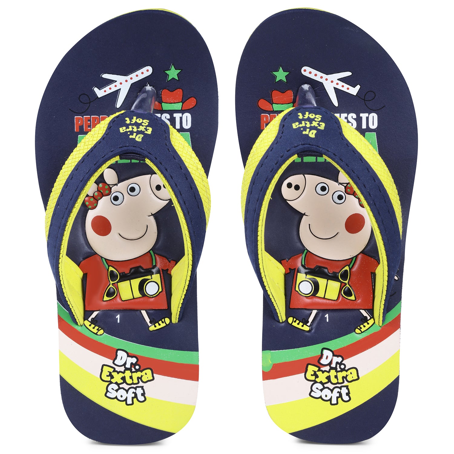 DOCTOR EXTRA SOFT Unisex-Child Kids Flip-Flop (Peppa Print) Soft Comfortable Indoor & Outdoor Slippers Stylish Non-Slip Slide Home Casual Cool Cartoon Cute House Chappals For Boys & Girls