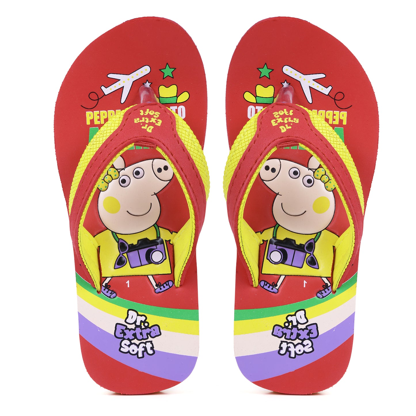DOCTOR EXTRA SOFT Unisex-Child Kids Flip-Flop (Peppa Print) Soft Comfortable Indoor & Outdoor Slippers Stylish Non-Slip Slide Home Casual Cool Cartoon Cute House Chappals For Boys & Girls
