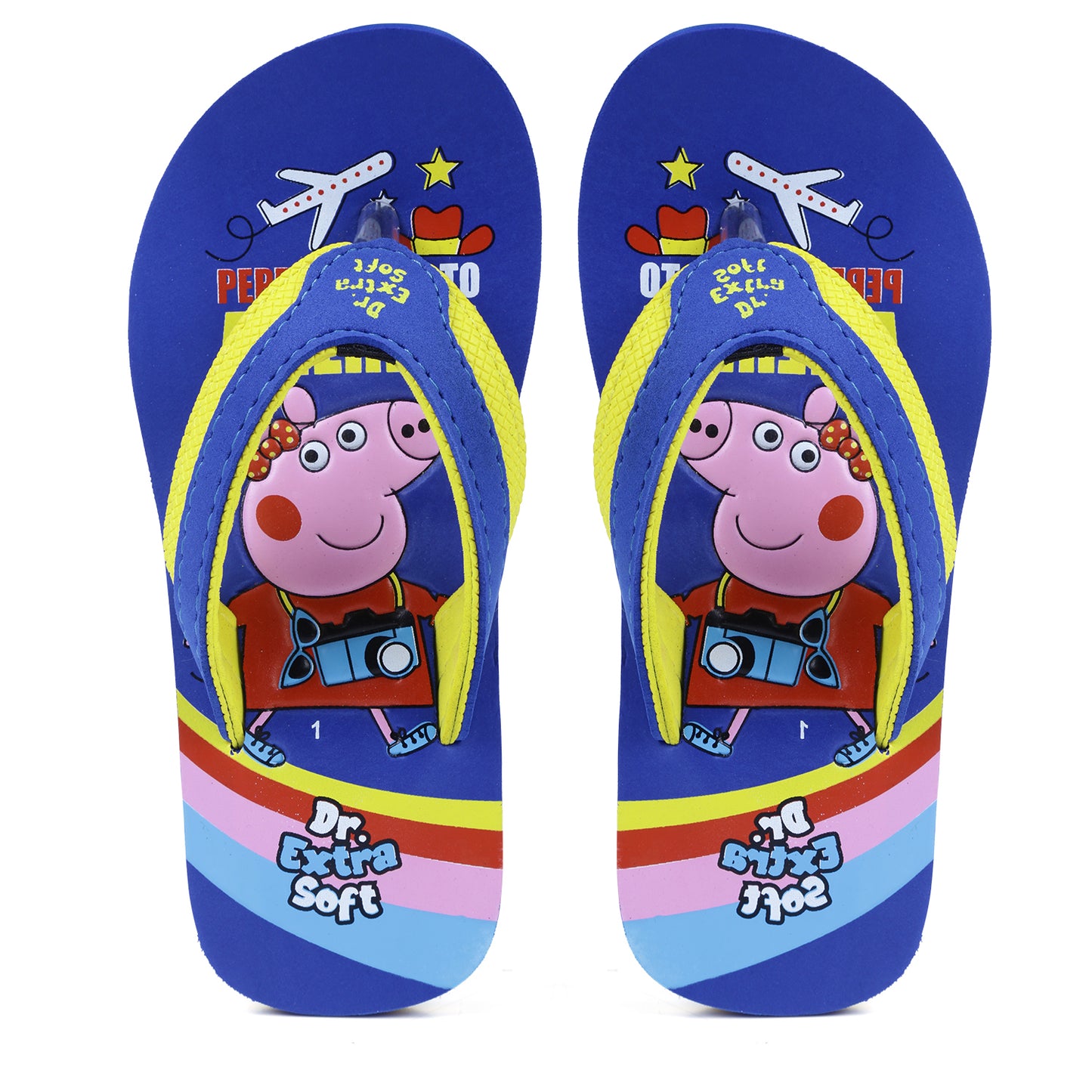 DOCTOR EXTRA SOFT Unisex-Child Kids Flip-Flop (Peppa Print) Soft Comfortable Indoor & Outdoor Slippers Stylish Non-Slip Slide Home Casual Cool Cartoon Cute House Chappals For Boys & Girls
