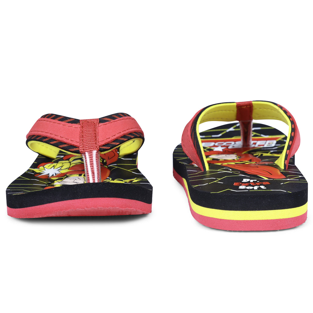 DOCTOR EXTRA SOFT Unisex-Child Kids Flip-Flop (Booster Gold Print) Soft Comfortable Indoor & Outdoor Slippers Stylish Non-Slip Slide Home Casual Cool Cartoon Cute House Chappals For Boys & Girls