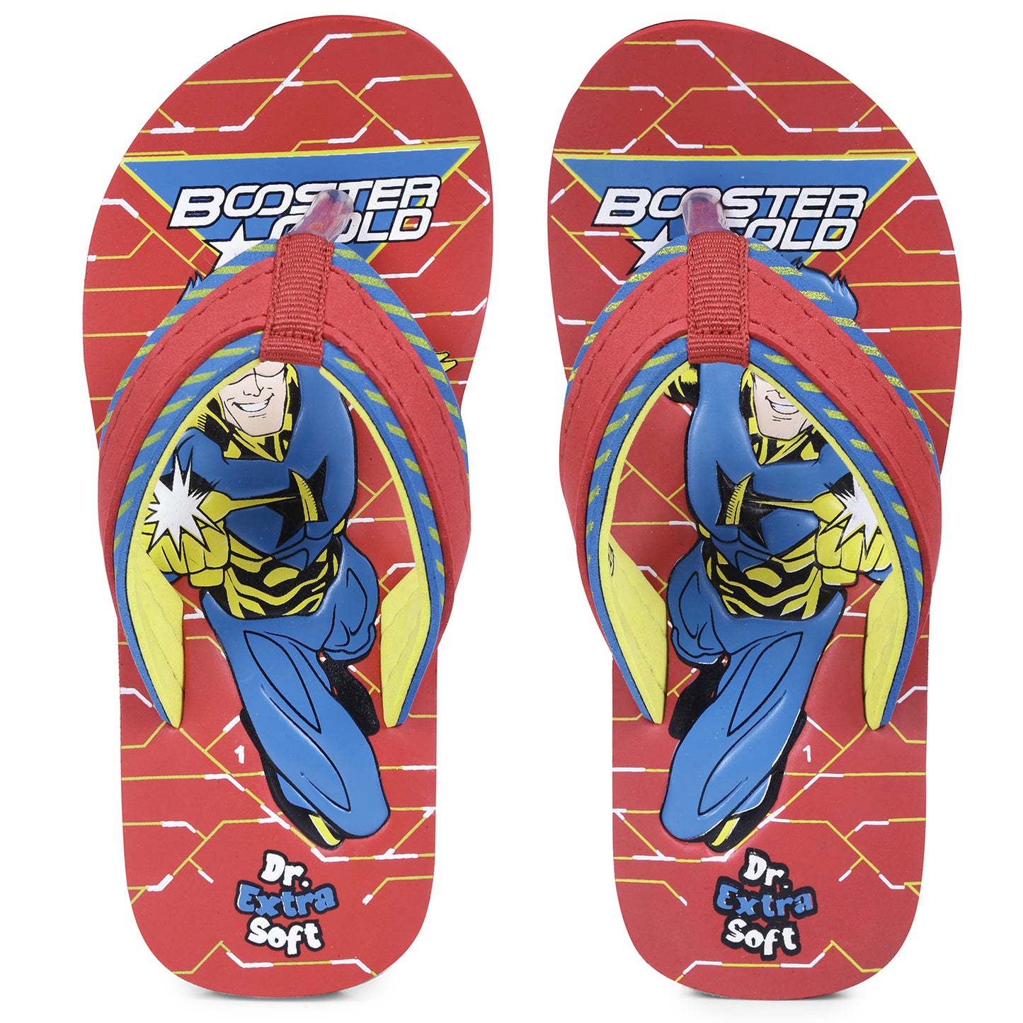 DOCTOR EXTRA SOFT Unisex-Child Kids Flip-Flop (Booster Gold Print) Soft Comfortable Indoor & Outdoor Slippers Stylish Non-Slip Slide Home Casual Cool Cartoon Cute House Chappals For Boys & Girls