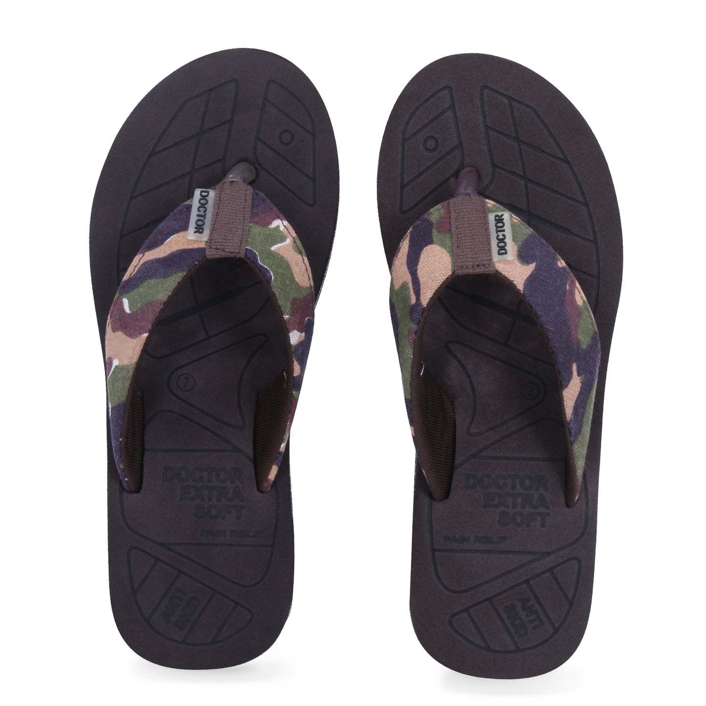 DOCTOR EXTRA SOFT D-55 Men's Camo Care Orthopaedic & Diabetic Adjustable Strap Super Comfort Flipflops & House Slippers for Men’s and Boys