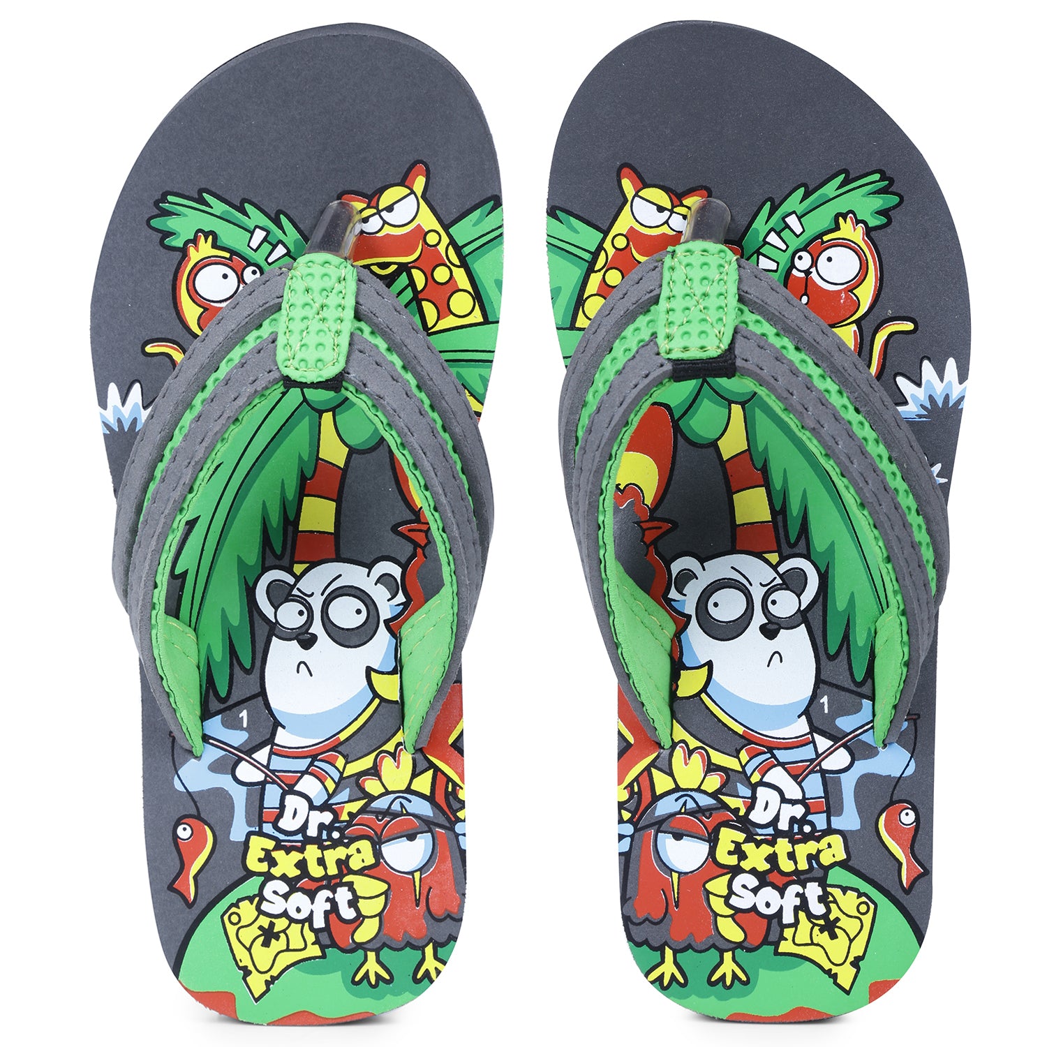 DOCTOR EXTRA SOFT Unisex-Child Kids Flip-Flop (Jungle Print) Soft Comfortable Indoor & Outdoor Slippers Stylish Non-Slip Slide Home Casual Cool Cartoon Cute House Chappals For Boys & Girls